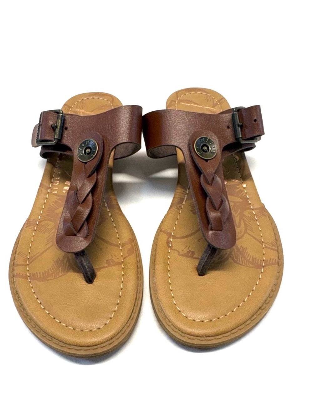 Blowfish Malibu Brown Braided Faux Leather Sandals Size 8 Like New